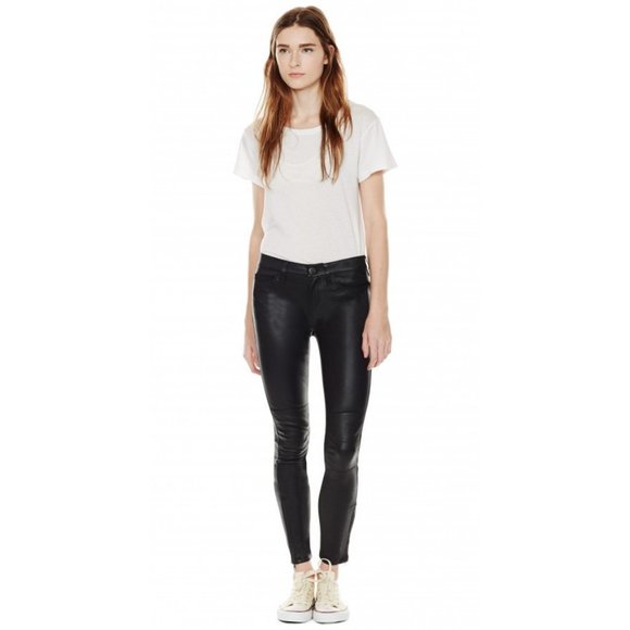 Current/Elliot Revolve black lamb leather pants - Picture 1 of 12